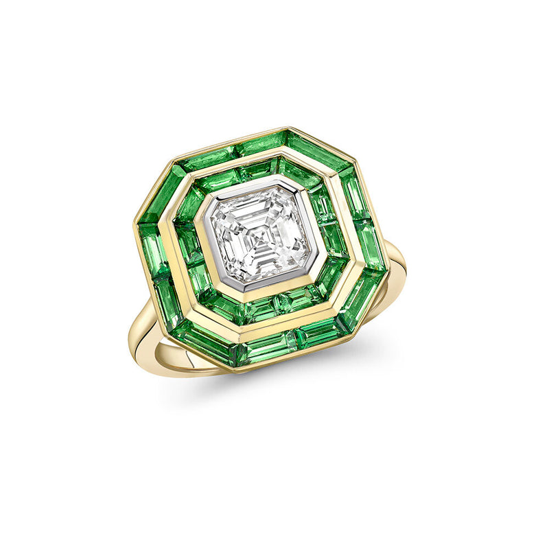 Asscher &amp; Tsavorite Art Deco