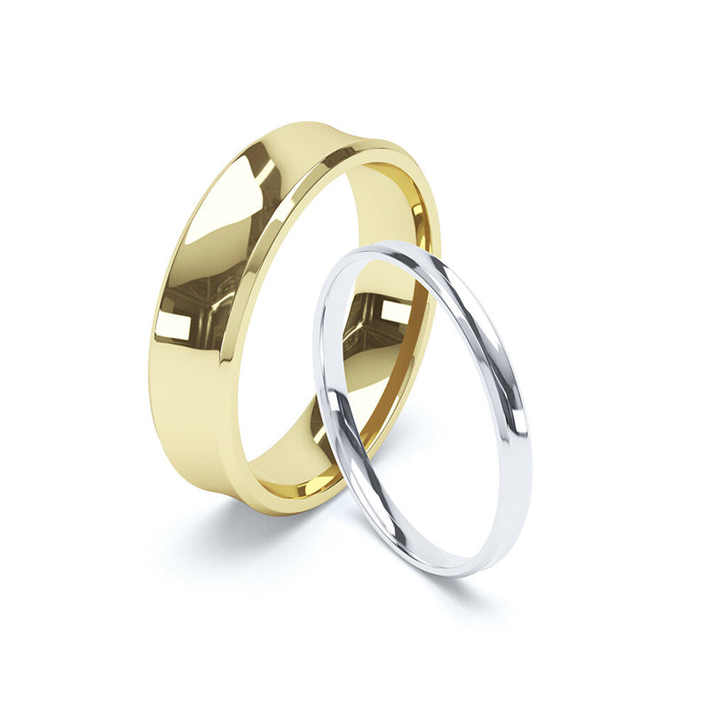 Concave Profile Plain Wedding Rings