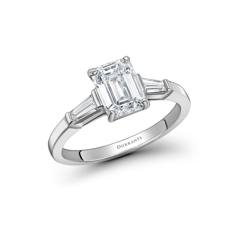 Emerald Cut with tapered baguettes