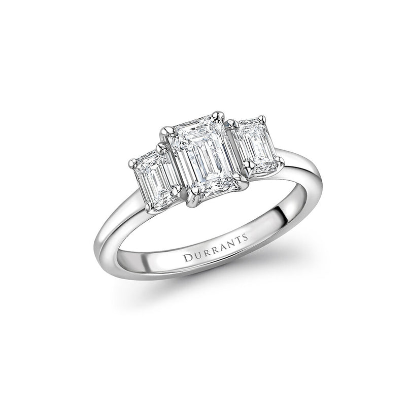 Emerald Cut Three Stone